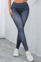 Load image into Gallery viewer, Wide Waistband Leopard Print Leggings - Blue/Grey