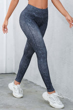 Load image into Gallery viewer, Wide Waistband Leopard Print Leggings - Blue/Grey