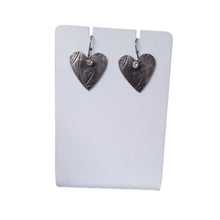 Load image into Gallery viewer, Miglio Burnished Silver Heart Earrings