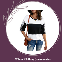Load image into Gallery viewer, Leopard Print Colourblock Longsleeve Top