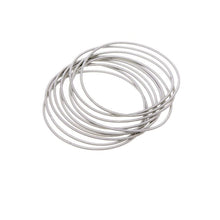 Load image into Gallery viewer, Set of 10 stretchy silver bracelets
