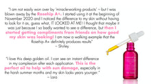 Load image into Gallery viewer, Bottle of Sh'Zen Rosehip A+ facial essence with customer reviews