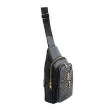 Load image into Gallery viewer, Shoulder Bag With Multiple Zip Pockets - Black