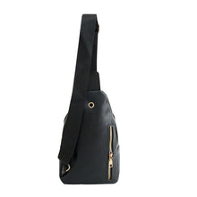 Load image into Gallery viewer, Shoulder Bag With Multiple Zip Pockets - Black