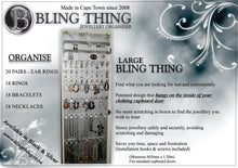 Load image into Gallery viewer, Large Bling Thing Jewellery Organizer with product info and benefits