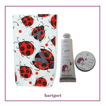 Load image into Gallery viewer, Love Bug Beach Towel, Hand Cream & Lip Balm Gift Set
