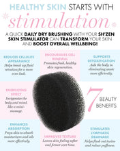 Load image into Gallery viewer, Promotional image of a skin stimulator with text highlighting its benefits on a light blue background.