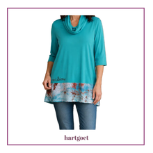 Load image into Gallery viewer, Teal Cowl Neck Top