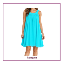 Load image into Gallery viewer, Model wearing a turquoise sleeveless dress
