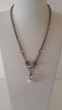 Load image into Gallery viewer, Miglio Everyone’s Darling Pearl & Swarovski Crystal Pendant – Burnished Silver