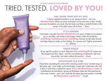 Load image into Gallery viewer, Tube of Sh'Zen Flawless Finish Primer in a person's hand and text with customer reviews