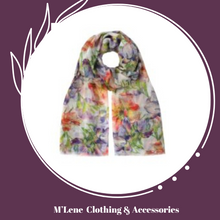 Load image into Gallery viewer, Scarf - anemones &amp; purple freesias
