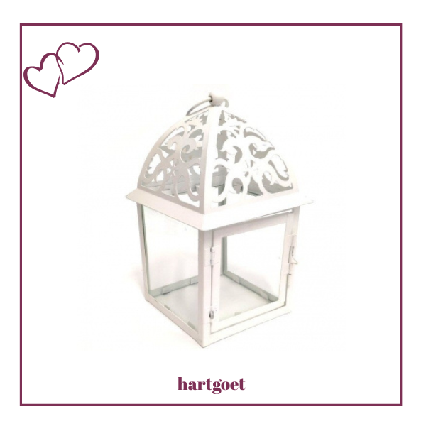 Medium Antique White Lantern