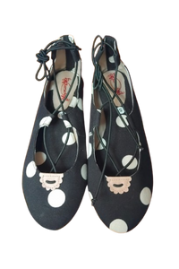 Baruch Shoes - Black with White Polkadots - Size 5