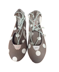 Baruch Shoes - Brown & White Polkadots - Size 7