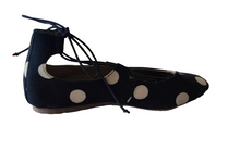 Load image into Gallery viewer, Baruch Shoes - Navy &amp; Polkadots - Size 7
