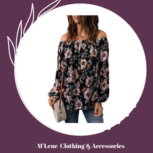 Load image into Gallery viewer, Black Floral Off the Shoulder Blouse
