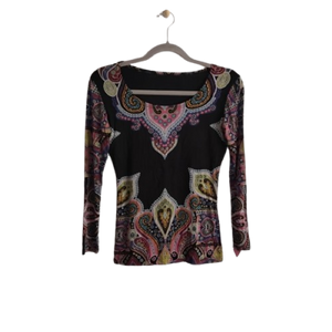 Black & Paisley Print Pinafore Dress and Top - S