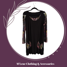 Load image into Gallery viewer, Black &amp; Paisley Print Pinafore Dress and Top - S

