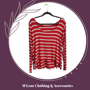Red & White Longsleeve Top - S