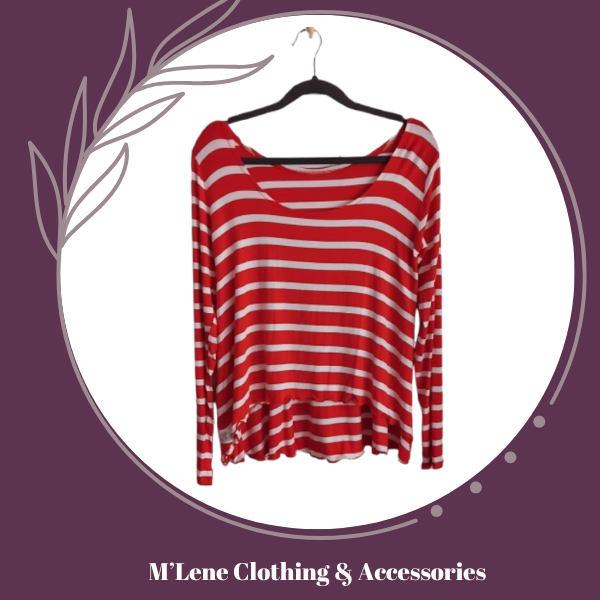 Red & White Longsleeve Top - S