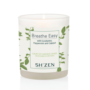 Sh'Zen Breathe Easy Luxury Soy Massage Candle