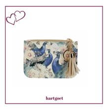 Load image into Gallery viewer, SoGood-Candy Card Purse - Blue Peacocks
