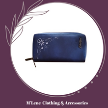 Load image into Gallery viewer, Cotton Road Double Zip Ladies Wallet - Navy
