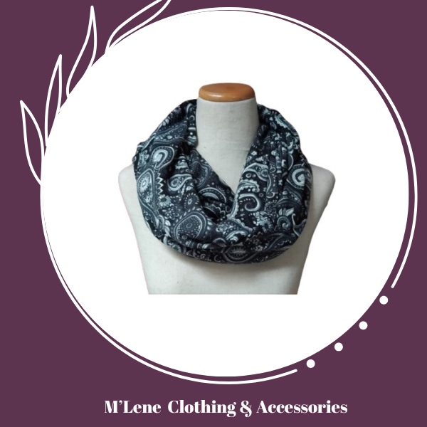 Winter snood - black paisley