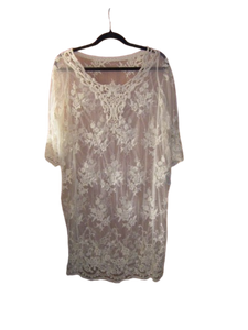 Lace Dress & Sleeveless Shift Dress - Cream - XL