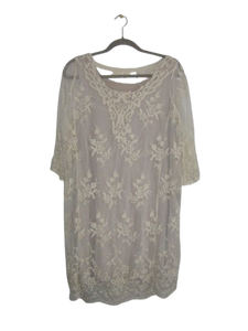 Lace Dress & Sleeveless Shift Dress - Cream - XL