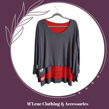 Load image into Gallery viewer, Red &amp; Grey Longsleeve Tops
