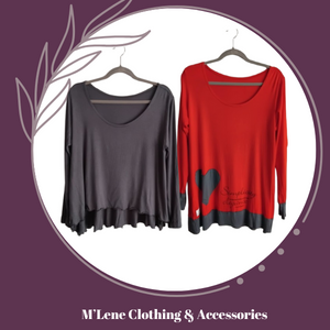 Red & Grey Longsleeve Tops