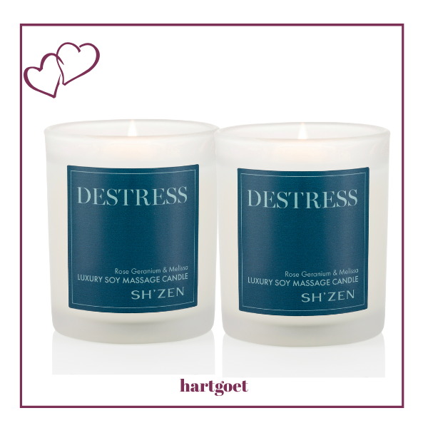 Sh'Zen Destress Luxury Soy Massage Candle x 2