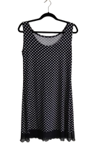 Load image into Gallery viewer, Shift Dress - Navy with White Polkadots - M
