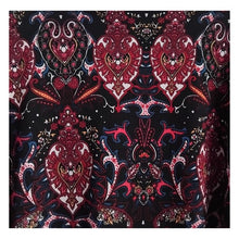 Load image into Gallery viewer, Winter Mini Skirt - Black/Wine/Blue Paisley Print
