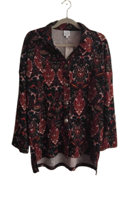 Edith Jacket - Black/Wine/Blue Paisley Design