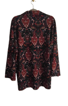 Load image into Gallery viewer, Edith Jacket - Black/Wine/Blue Paisley Design
