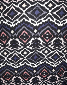 Winter Mini Skirt - Black/Grey/Blue/Pink Aztec Design