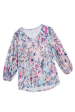 Load image into Gallery viewer, Floral Print Puffy Sleeves Loose Top
