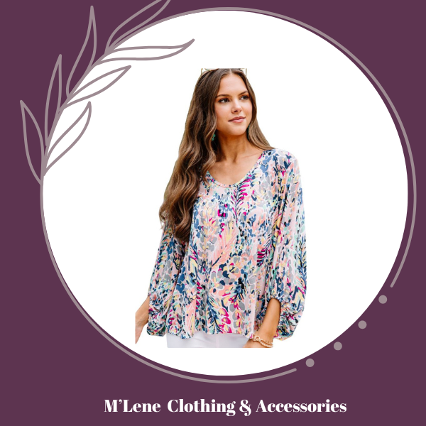 Floral Print Puffy Sleeves Loose Top