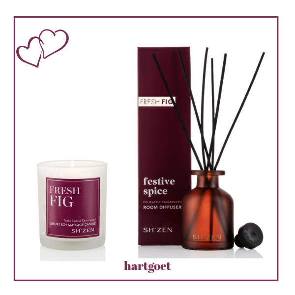 Sh'Zen Fresh Fig Luxury Soy Massage Candle & Room Diffuser