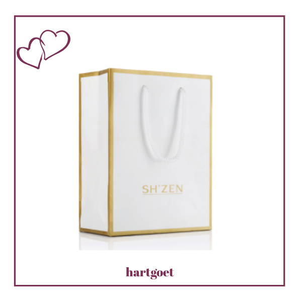 Sh'Zen Gift Bag - Paper Gloss Laminated - White & Gold