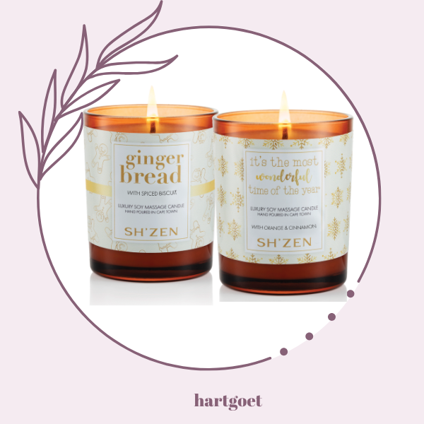 Sh'Zen Ginger Bread & It's the Most Wonderful Time of the Year Luxury Soy Massage Candles