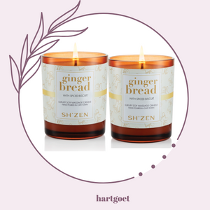 Sh'Zen Ginger Bread Luxury Soy Massage Candle x 2