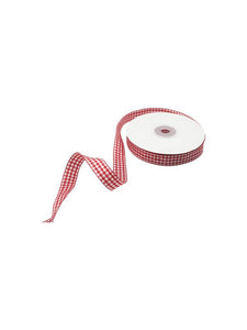 Gingham Ribbon - Red & White