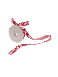 Gingham Ribbon - Red & White