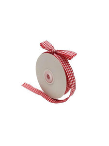 Gingham Ribbon - Red & White