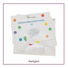 Load image into Gallery viewer, Color Cube Activity Cards with colorful blocks on a white background
