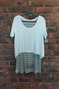 Grey & White Shift Dress - L
